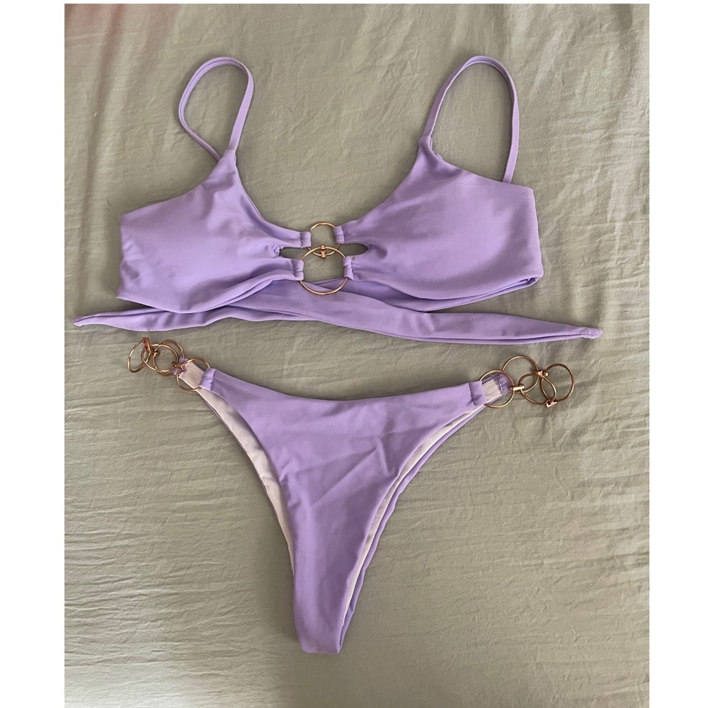 Lavender Bikini with Gold accents